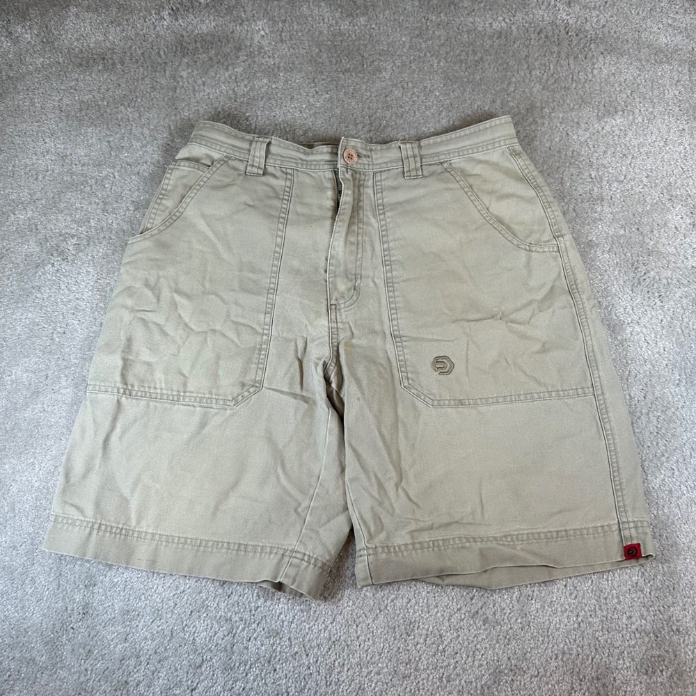 Vintage 90s Ocean Pacific Cargo Shorts Mens 33 Tan Cotton Canvas Utility Relaxed